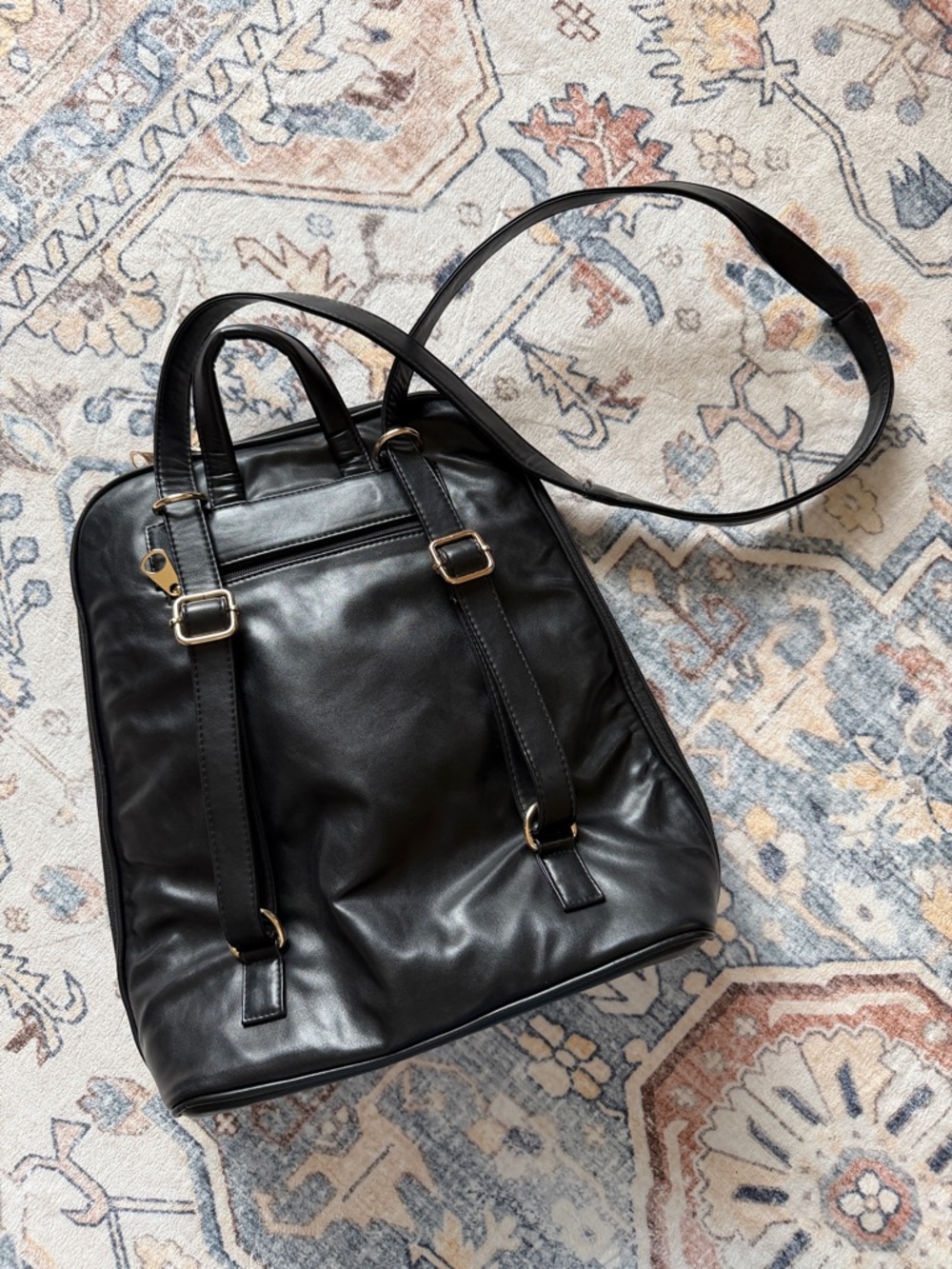 Black Embroidered Crane Backpack - Picture 7 of 14